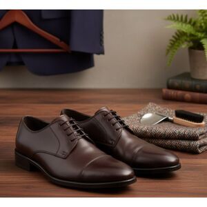 Cole Haan Oxford Shoes Brown Leather Lenox Hill Cap Toe Lace Up Size 8M